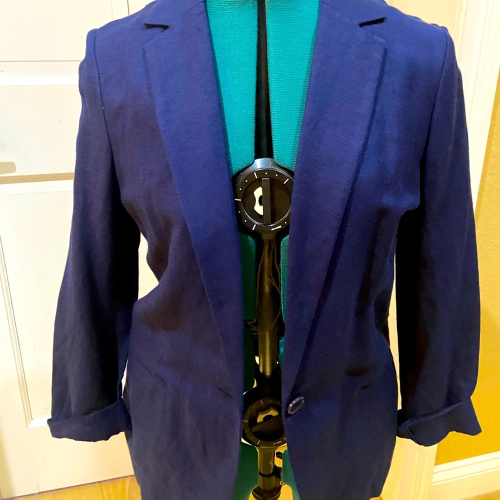 Navy Blazer Size M 55% Linen